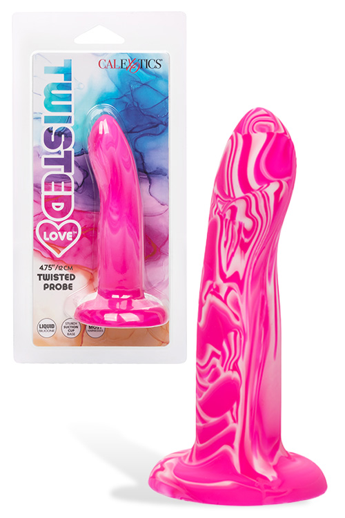 Twisted Probe 4.75" Marbled Silicone Dildo