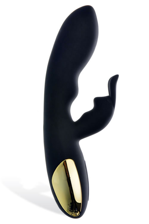 Gold-Plated Silicone 8" Midnight Rabbit Vibrator