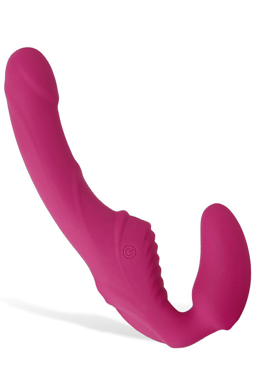 Adam and Eve Vibrating Silicone 8.75&quot; Strapless Strap On