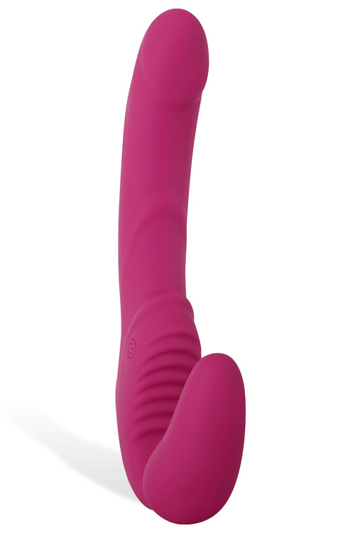 Adam and Eve Vibrating Silicone 8.75&quot; Strapless Strap On