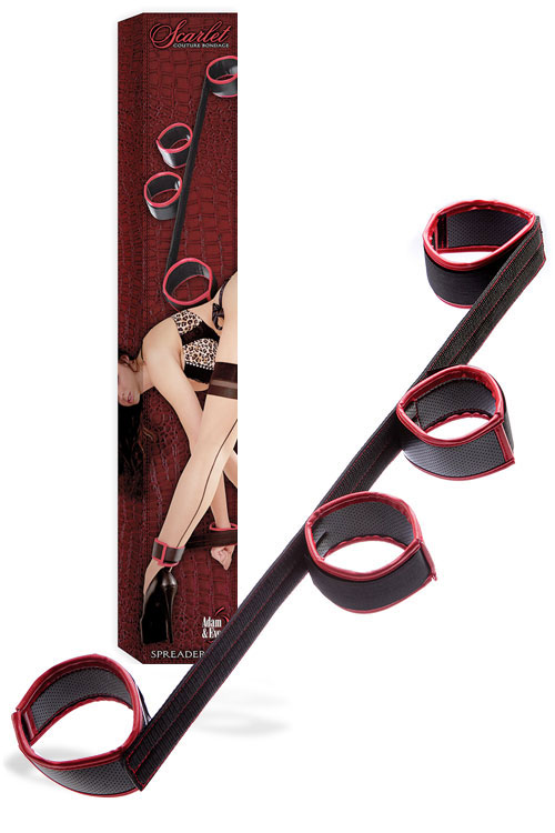 24.5" Spreader Bar with Vegan Leather Ankle & Wrist Cuffs