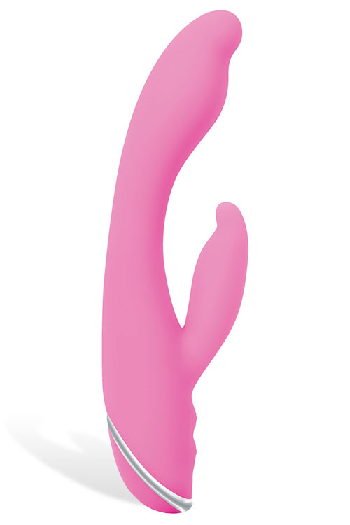 Silicone 8" Rabbit Vibrator with Angled G-Spot Tip
