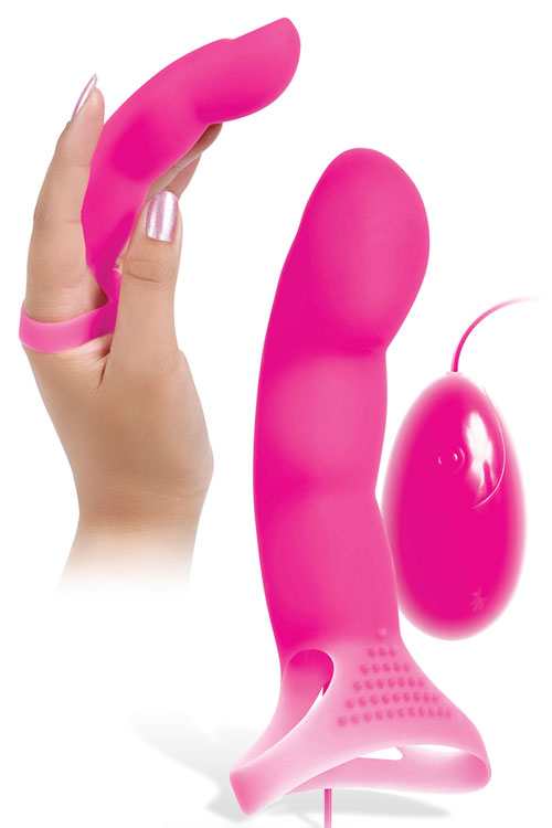 Adam and Eve 6&quot; G-Spot Finger Vibrator with Wired Remote