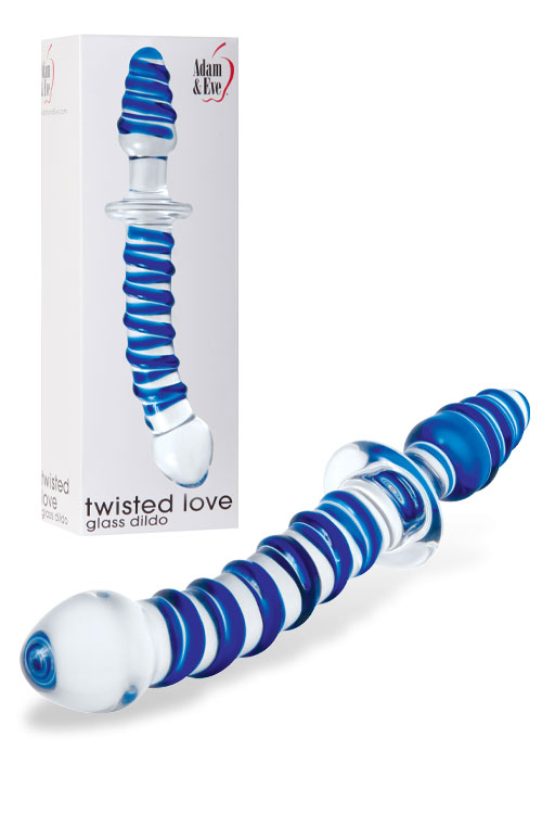 Double-Ended Twisted Glass Dildo with Plug