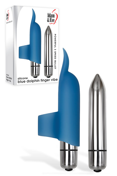 4" Blue Dolphin Finger Vibrator