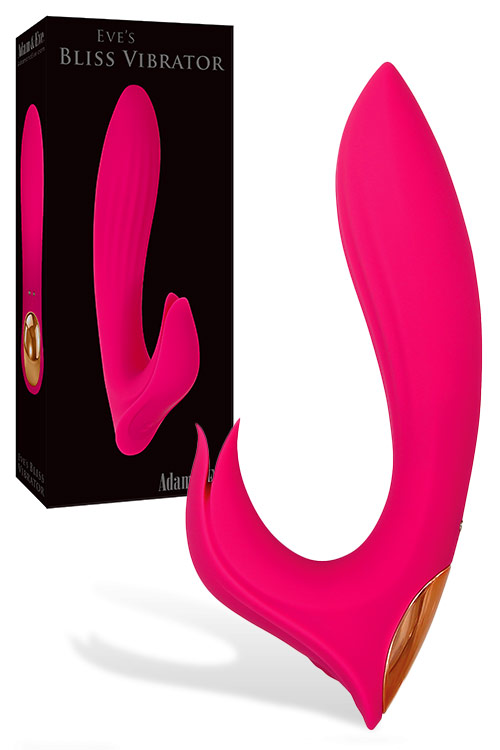 Adam and Eve Bliss 7&quot; Rabbit Vibrator with Flower Petal Clitoral Teaser