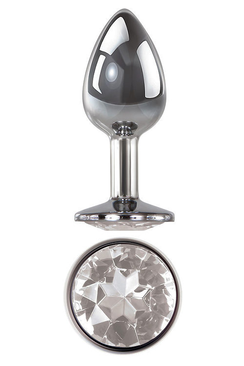 Adam and Eve Small 2.8&quot; Clear Gem Base Butt Plug