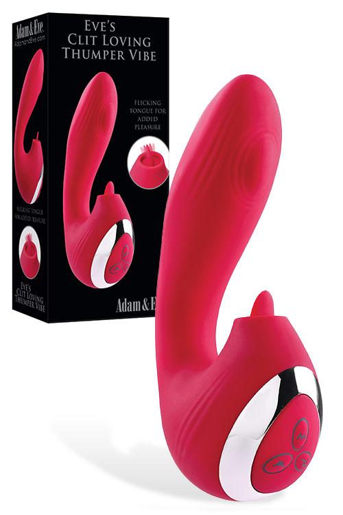 5.8" Clitoral & G-Spot Loving Thumping Vibrator with Tongue