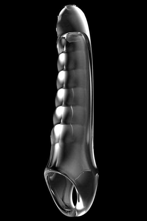 Adam and Eve Ridged Rider 9&quot; Penis Extension with Ball Strap