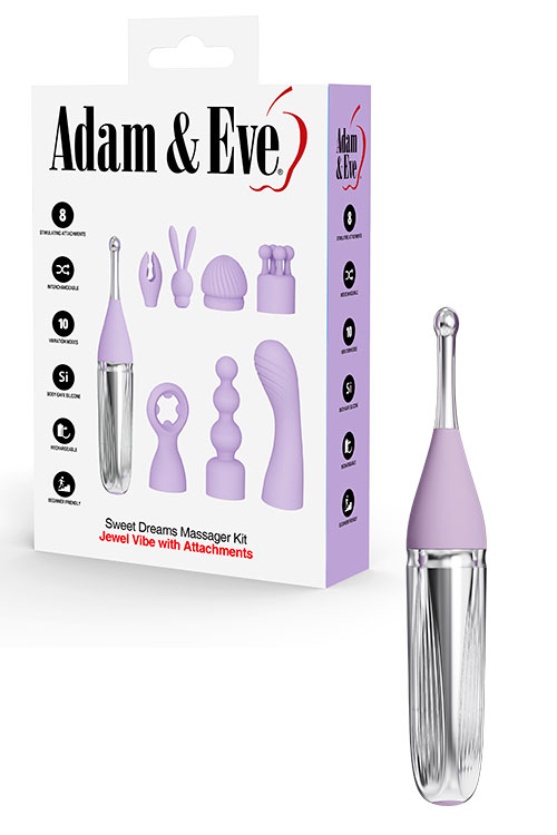 Adam and Eve Sweet Dreams Massager Kit with 8 Vibrator Attachments