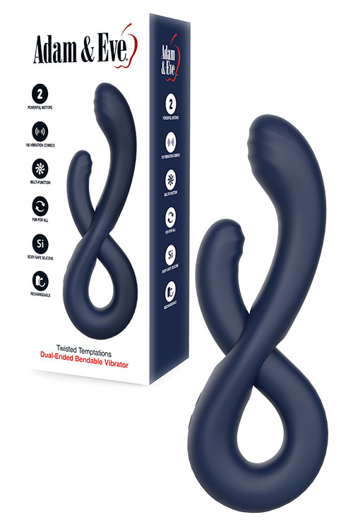 Adam and Eve Twisted Temptations 8.8&quot; Double Ended Bendable Vibrator