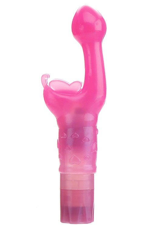Adam and Eve Butterfly Kiss 7.25&quot; Rabbit Vibrator with Clitoral Teaser