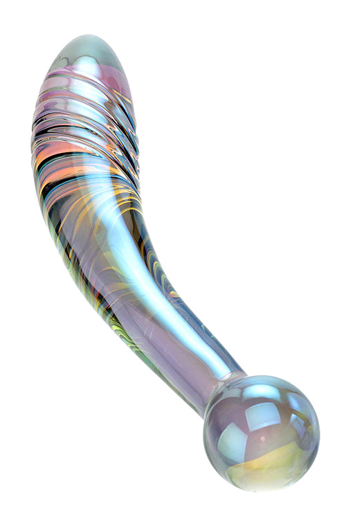 Adam and Eve Fairy Wand 8.75&quot; Ridged Glass Dildo