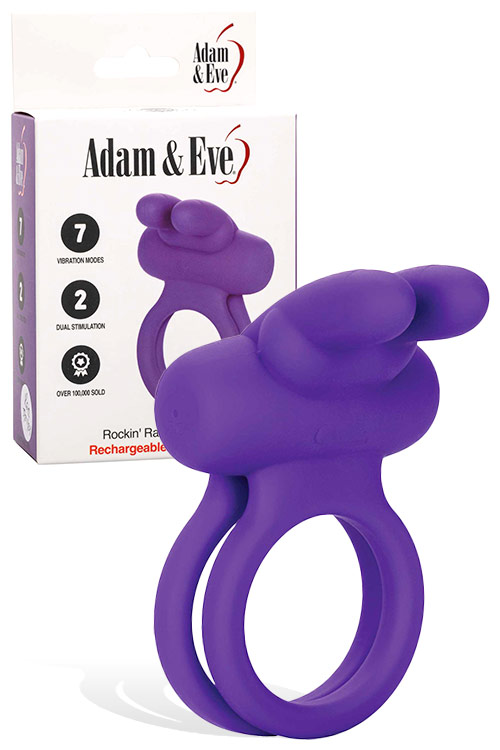 Adam and Eve Rockin' Rabbit 1.75&quot; Vibrating Couples Ring