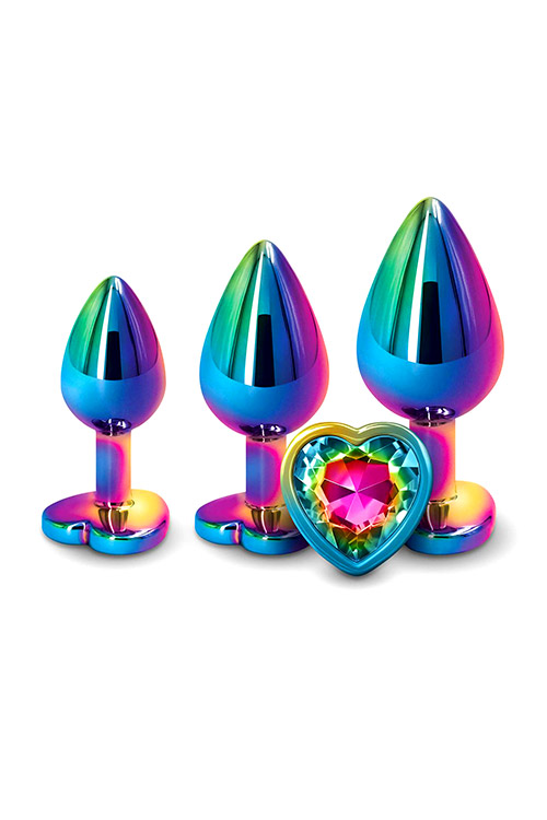 Adam and Eve Rainbow Heart 3pce Anal Training Set