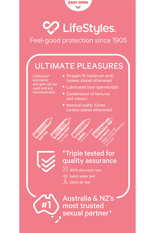 Lifestyles Ultimate Pleasures 20 Pack Textured Latex Condoms