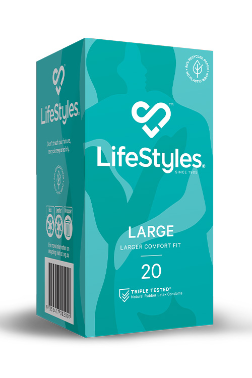Lifestyles Large: 20 Pack Comfort Fit Latex Condoms