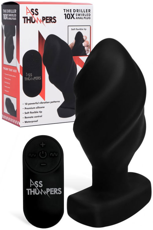Ass Thumpers Swirled 5.1&quot; Vibrating Butt Plug With Remote