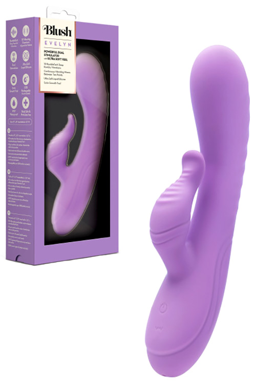 Evelyn 8" Liquid Silicone Rabbit Vibrator