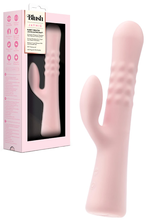 Blush Jaymie 9.25&quot; Expanding Silicone Rabbit Vibrator