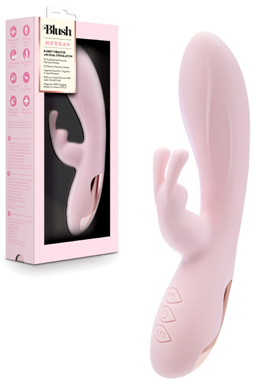 Blush Morgan 9.25&quot; Silicone Rabbit Vibrator