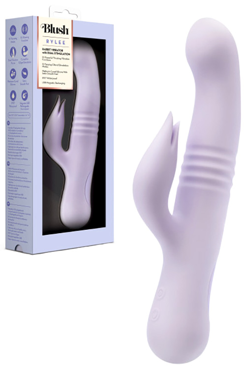 Rylee 9.25" Thrusting Silicone Rabbit Vibrator