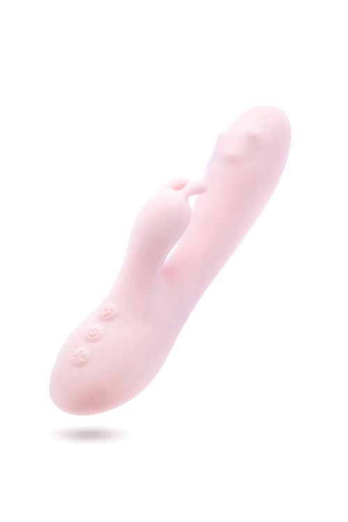 Blush Fairy Flutter 7.75&quot; Silicone Rabbit Vibrator with Rotating G Spot Massager