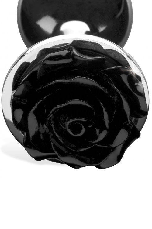 Booty Sparks 3&quot; Metal Black Rose Butt Plug