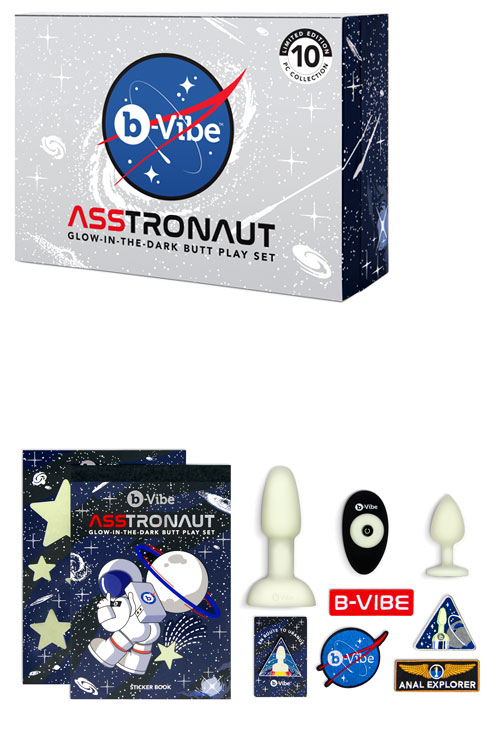 B-Vibe Asstronaut Glow In the Dark Butt Play Set