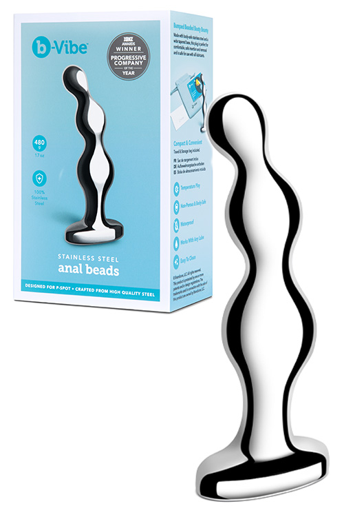 B-Vibe 5&quot; Stainless Steel Anal Beads
