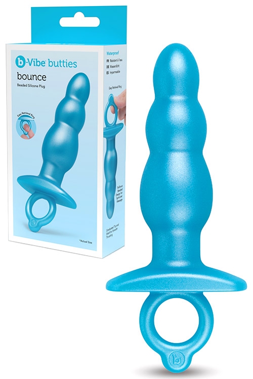 B-Vibe Bounce 4.4&quot; Beaded Silicone Butt Plug