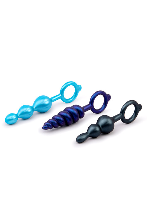 B-Vibe Beaded Butties Bundle 3 Piece Anal Plug Set