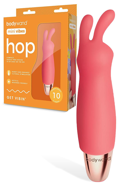 Bodywand Hop Mini Vibe - 5.25&quot; Clitoral Vibrator with Rabbit Ears