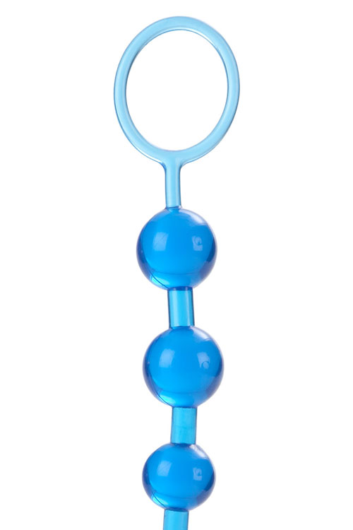 California Exotic 11&quot; Blue Pliable Cord Anal Beads