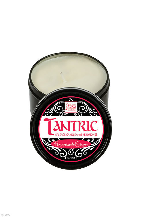 Black Pomegranate Ginger - Tantric Soy Massage Candle with Pheromones