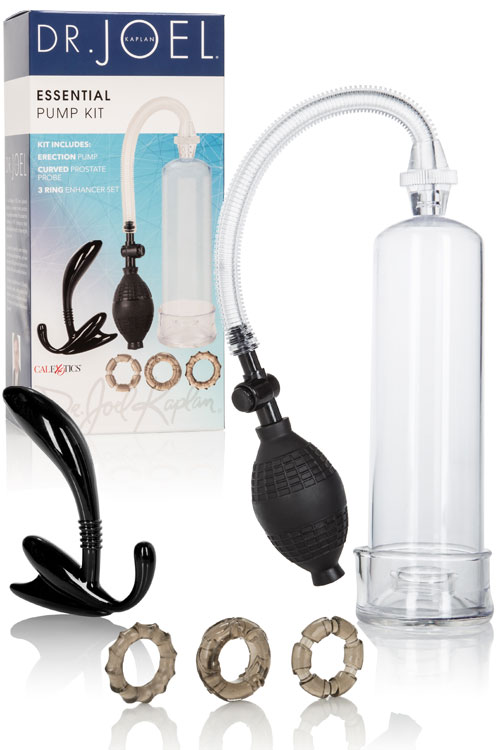 7.75" Penis Pump, 4.5" Prostate Massager & 3 Cock Rings