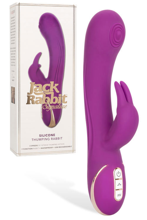 9" Silicone Thumping Jack Rabbit Vibrator