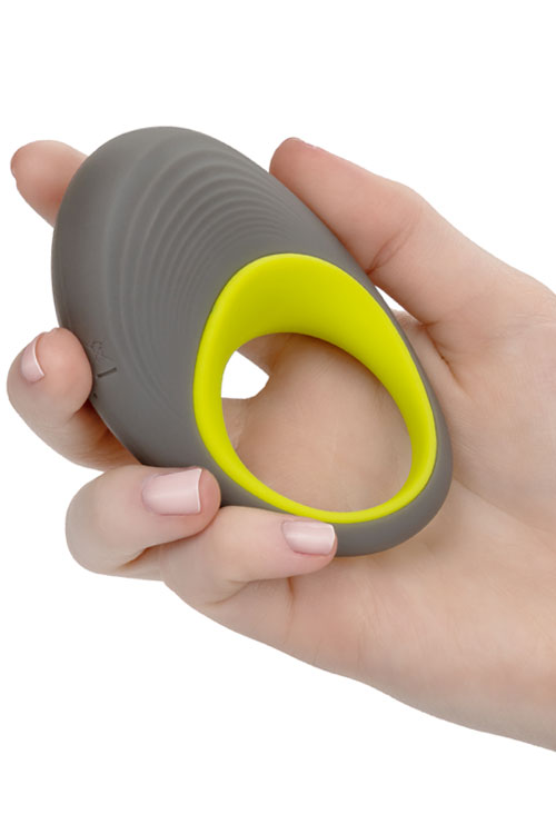 California Exotic Link Up Edge Vibrating Ribbed Couples Ring with Bonus Silicone Ring