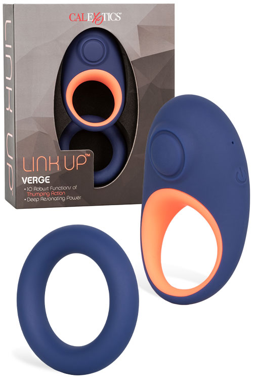 California Exotic Link Up Verge Thumping Couples Ring with Bonus Silicone Ring