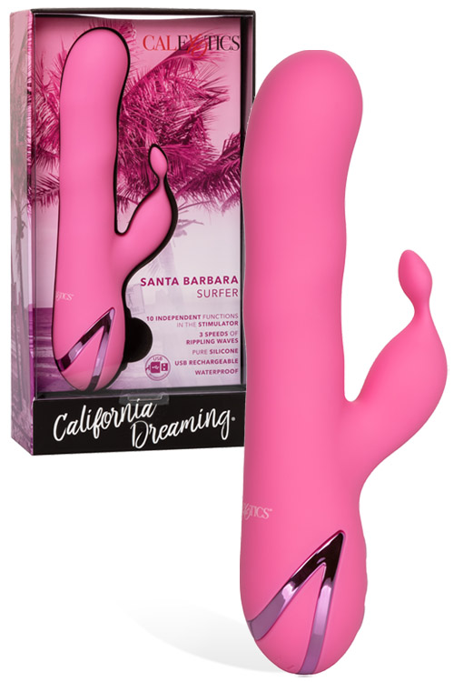 California Exotic Santa Barbara 8.5" Rippling Rabbit Vibrator with Flicking Teaser