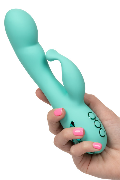 California Exotic Double Rumble 8.25&quot; Silicone Rabbit plus Flicking Teaser