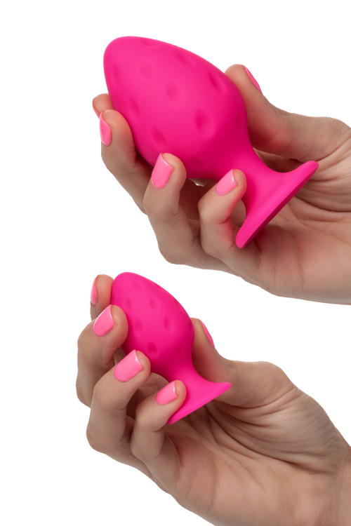 California Exotic Cheeky Pink Silicone Butt Plug Set (2 Pce)