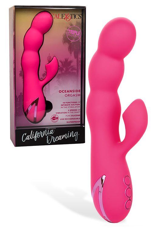 Oceanside Orgasm Silicone Rabbit Vibrator with Clitoral Suction