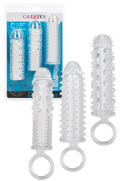 California Exotic Textured Penis Extension Sleeve Set (3-pce)