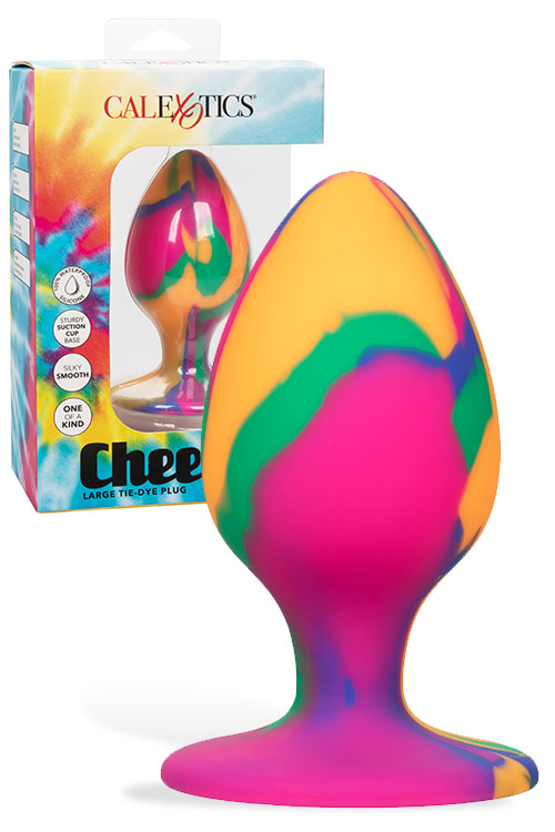 Cheeky Tie-Dye Silicone Butt Plug - Large