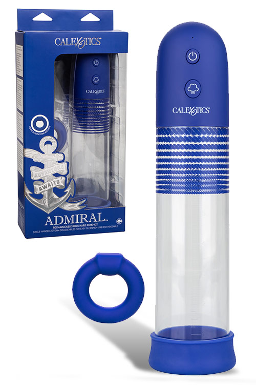 Admiral Rechargeable Rock Hard Automatic Penis Pump Kit with Cock Ring