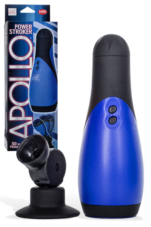 Apollo Power Stroker - 8.5" Vibrating Masturbator with Suction Cup