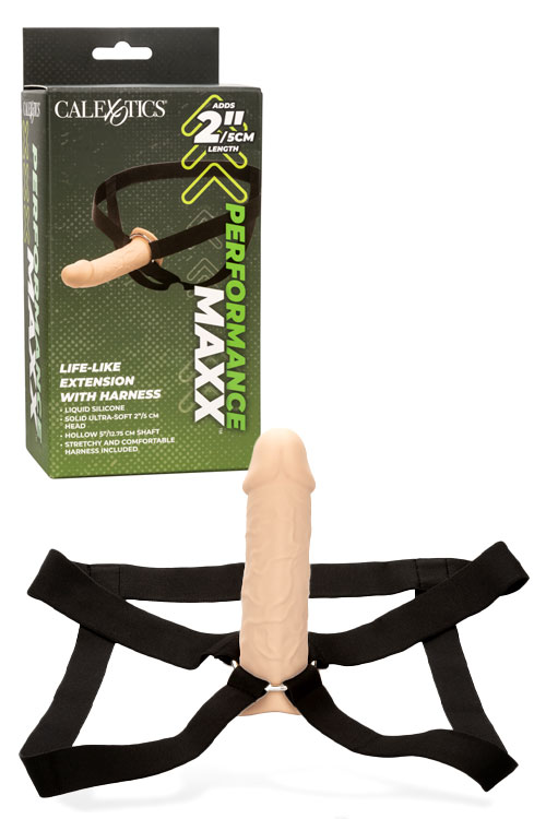 California Exotic Performance Maxx 7&quot; Life Like Penis Extension Sleeve plus Harness