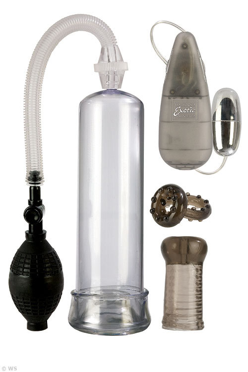 California Exotic Sta Hard Erector 4 Piece Penis Pump Set with Stroker, Cock Ring, & Bullet Vibe