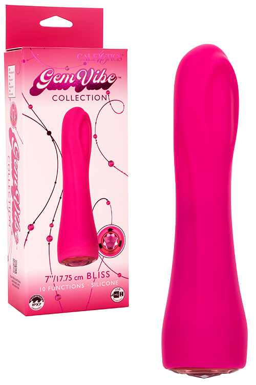 Bliss 7" Silicone Classic Vibrator with Gem Base